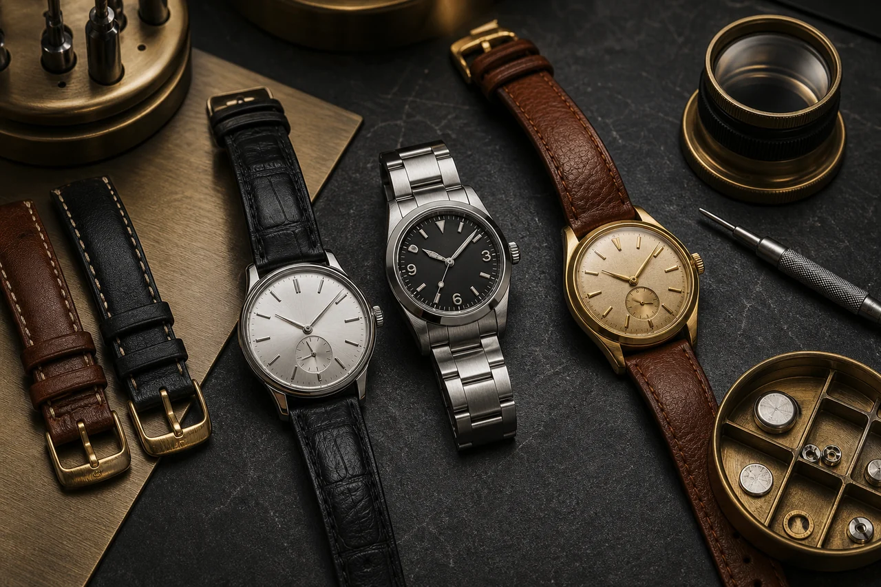 Relógios e pulseiras após manutenção